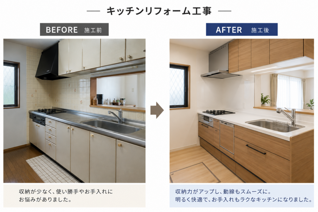 株式会社DAICHUのキッチンリフォームの事例